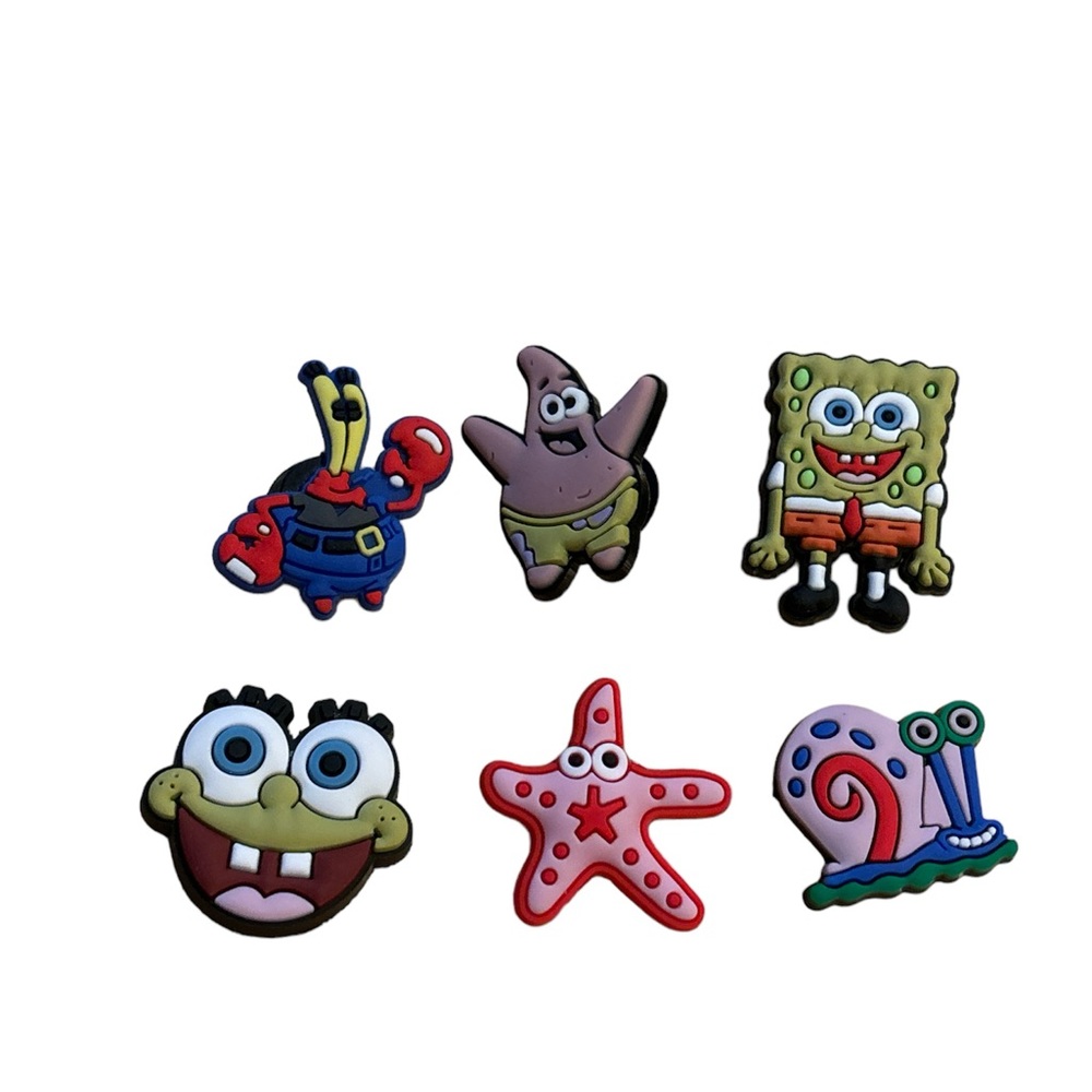 Croc inspired SpongeBob SquarePants Shoe Jibitz (6 pieces) -New!
